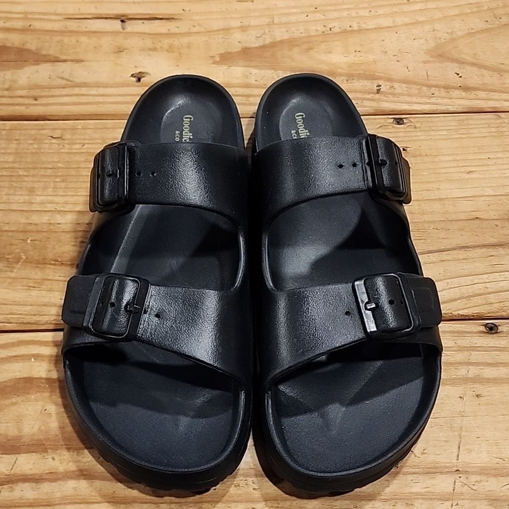 Goodfellow Like New, Men’s Black Buckle Sandals/Slides, Size 11